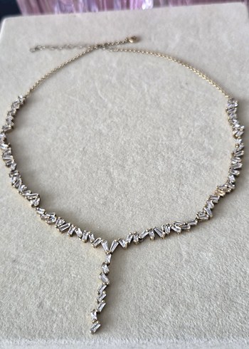 swarovski gümüş baget tasarım kolye