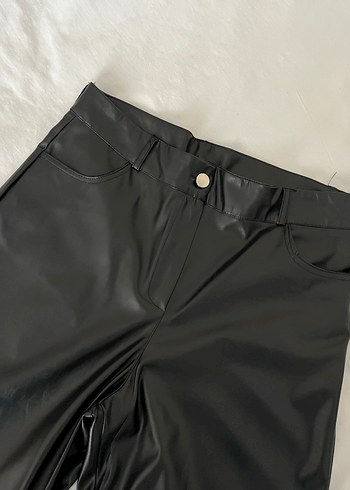 xl Beden Siyah Deri Kadın Pantolon