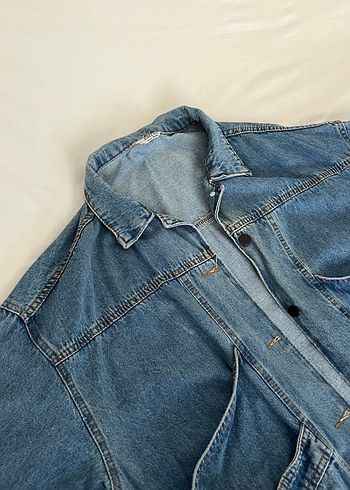 l Beden Mavi Kadın Denim Ceket