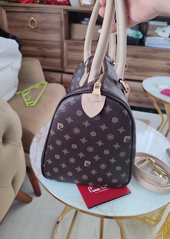 Pierre Cardin Pierre Cardin Baskılı Kahverengi Deri Kadın Çanta