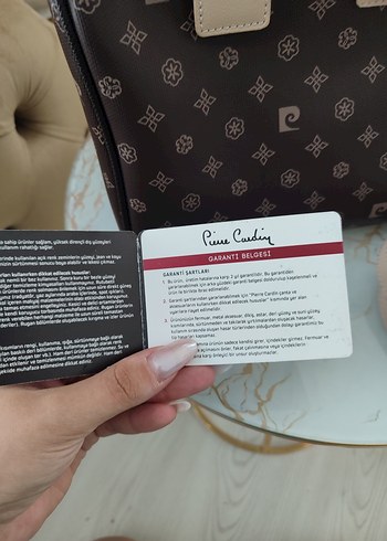  Beden Pierre Cardin Baskılı Kahverengi Deri Kadın Çanta