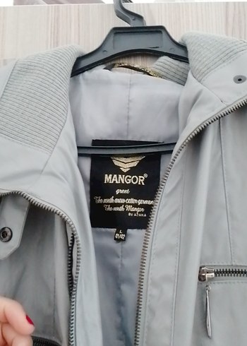 Mango Gri Deri Kadın Ceket, Rahat Kesim
