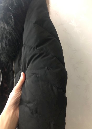 Siyah Kürklü Midi Kışlık Kadın Mont - Görsel 4