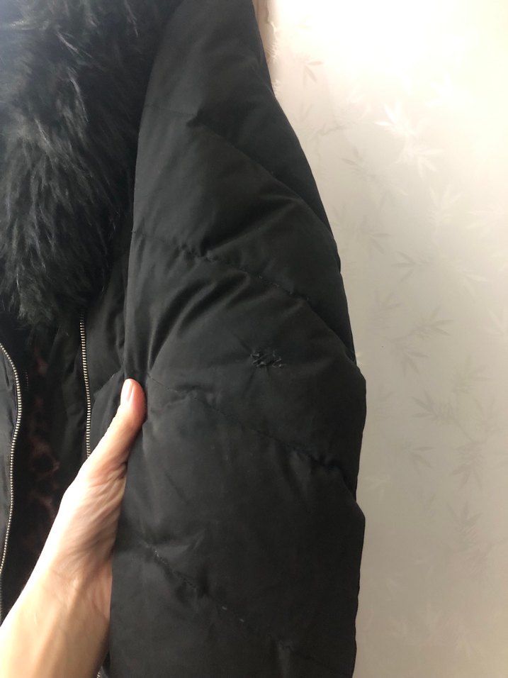 Siyah Kürklü Midi Kışlık Kadın Mont - Görsel 4