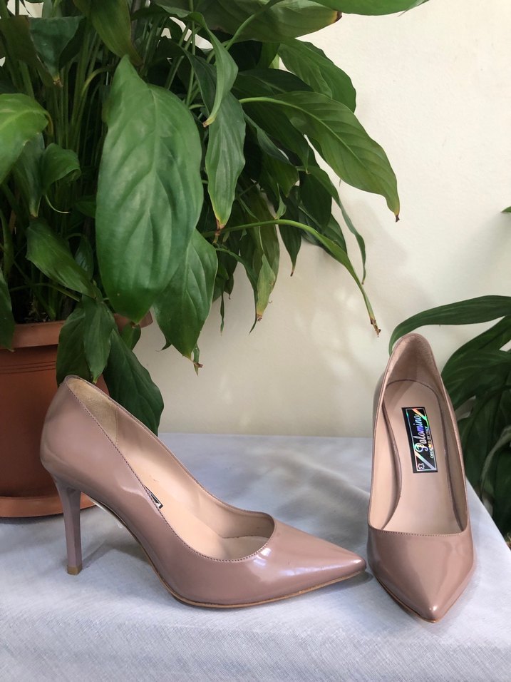 Bej Rugan Stiletto Topuklu Kadın Ayakkabı - Görsel 2