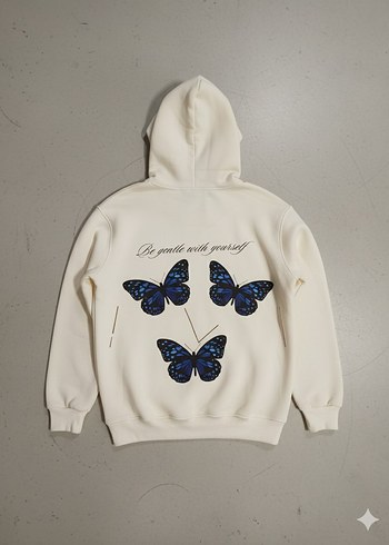 xl Beden Beyaz Baskılı Rahat Kesim Sweatshirt