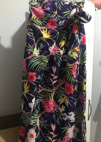 Yandan bağlamalı tesettür kimono etek