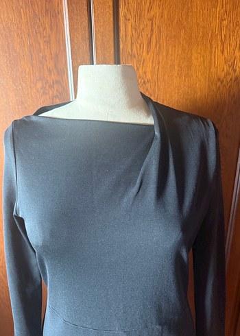 COS Marka Beden M Siyah Minimalist Uzun Kollu Elbise - Görsel 4