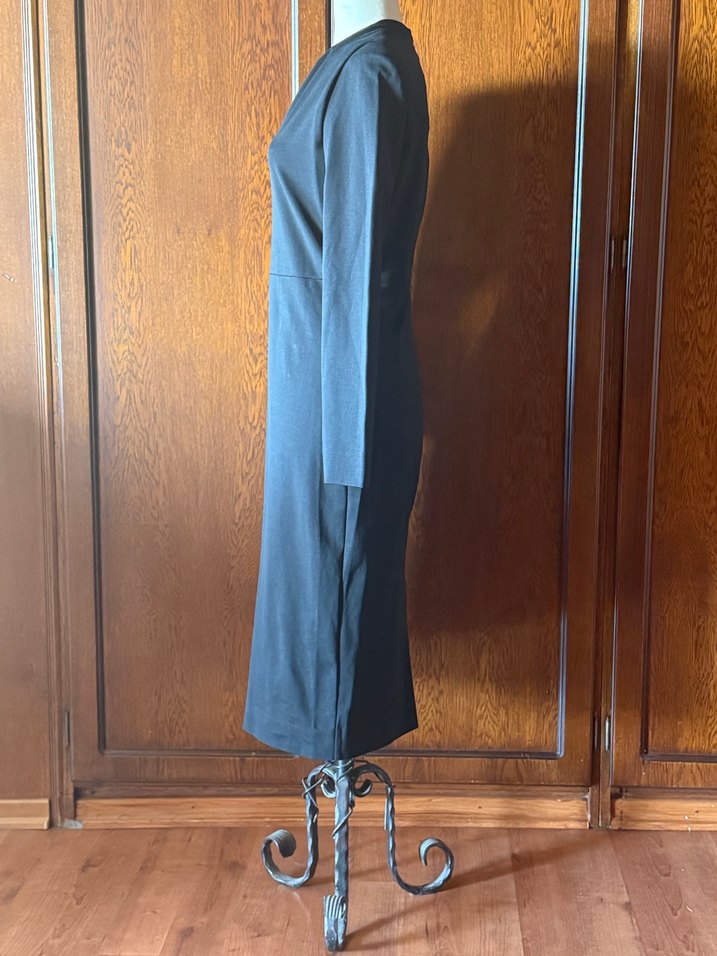 COS Marka Beden M Siyah Minimalist Uzun Kollu Elbise - Görsel 3