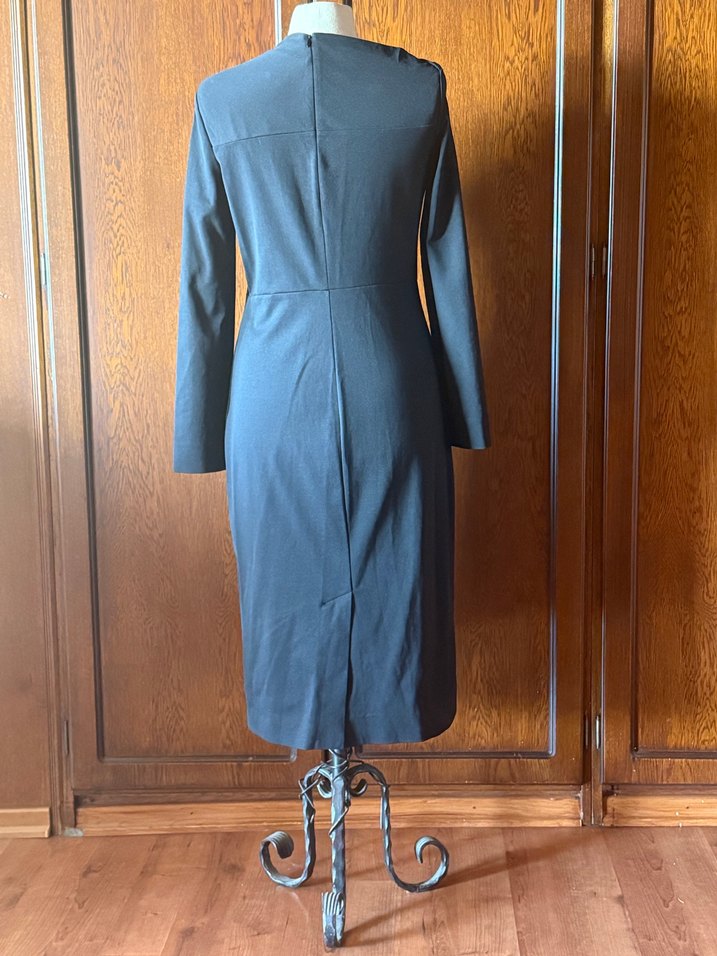 COS Marka Beden M Siyah Minimalist Uzun Kollu Elbise - Görsel 2