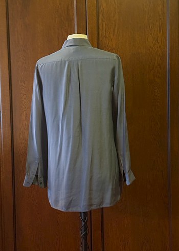 Banana Republic Şık Gri Bluz  Uzun Kollu  Zarif - Görsel 3