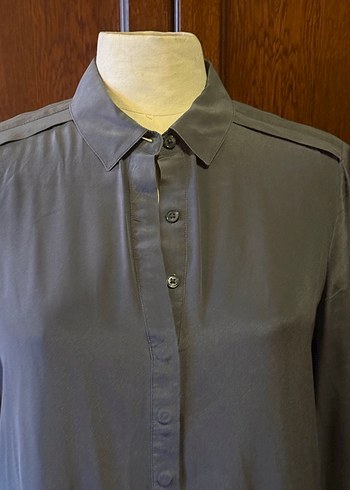 Banana Republic Şık Gri Bluz  Uzun Kollu  Zarif - Görsel 4