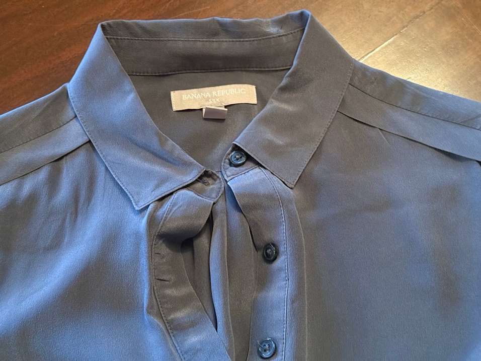 Banana Republic Şık Gri Bluz  Uzun Kollu  Zarif - Görsel 5