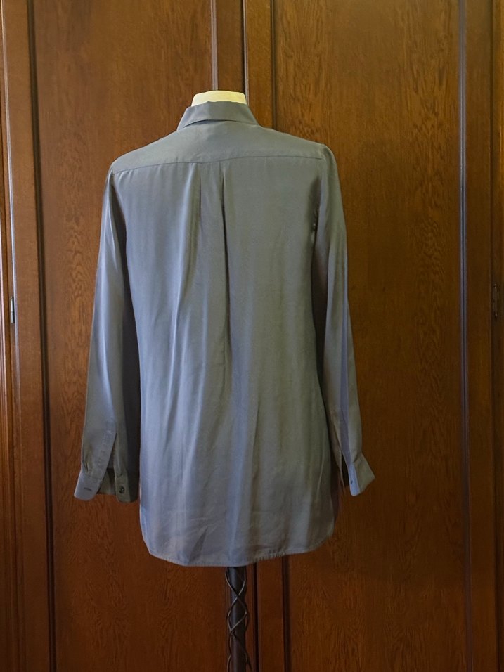 Banana Republic Şık Gri Bluz  Uzun Kollu  Zarif - Görsel 3