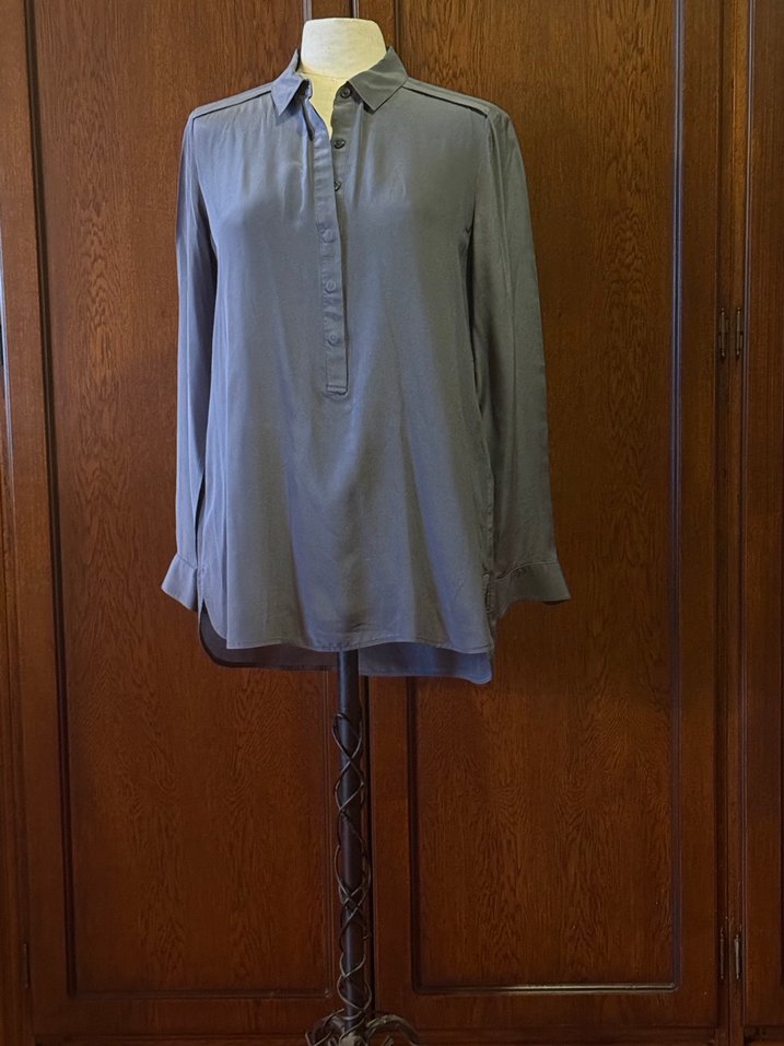 Banana Republic Şık Gri Bluz  Uzun Kollu  Zarif - Görsel 2