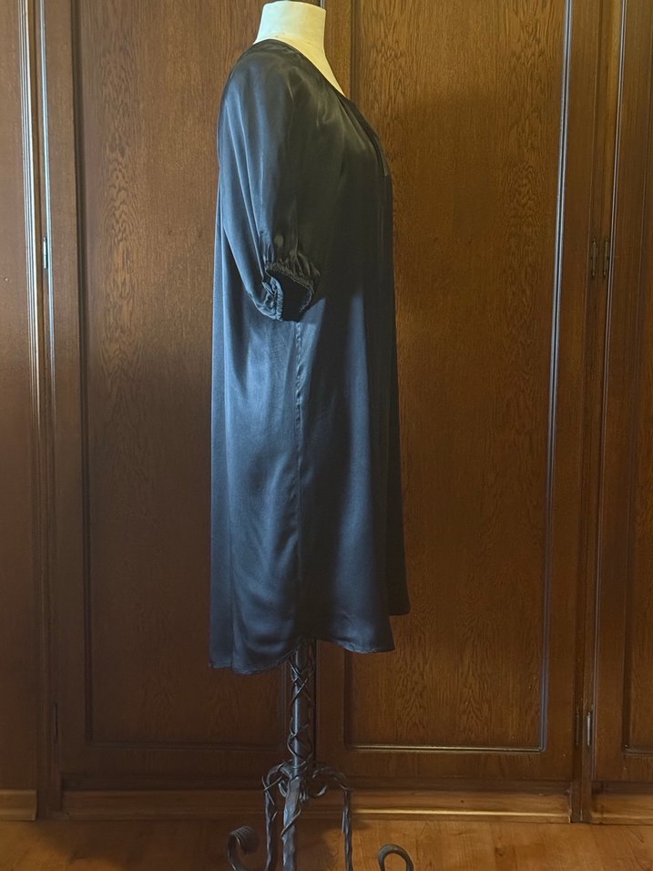 NAZ marka özel butik üretimi ipek saten elbise - Görsel 5