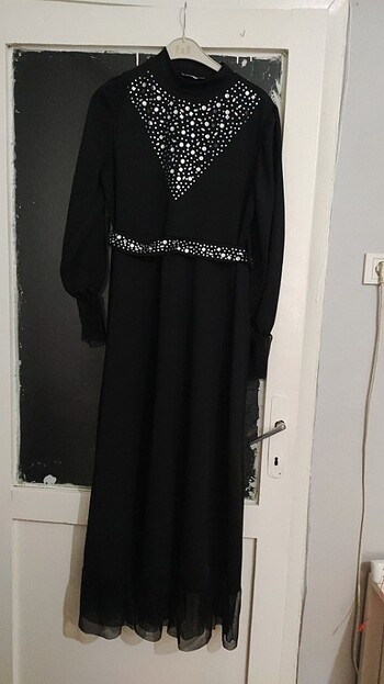 48 beden polyester siyah elbise