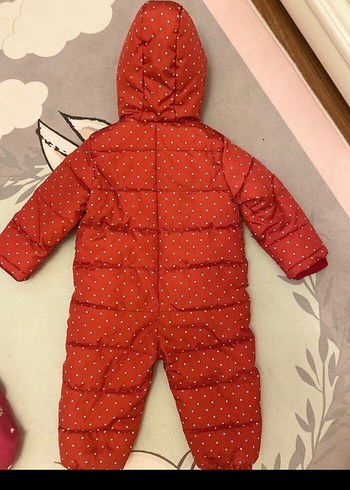 Kız Bebek Kırmızı Kürklü Tulum - Görsel 4