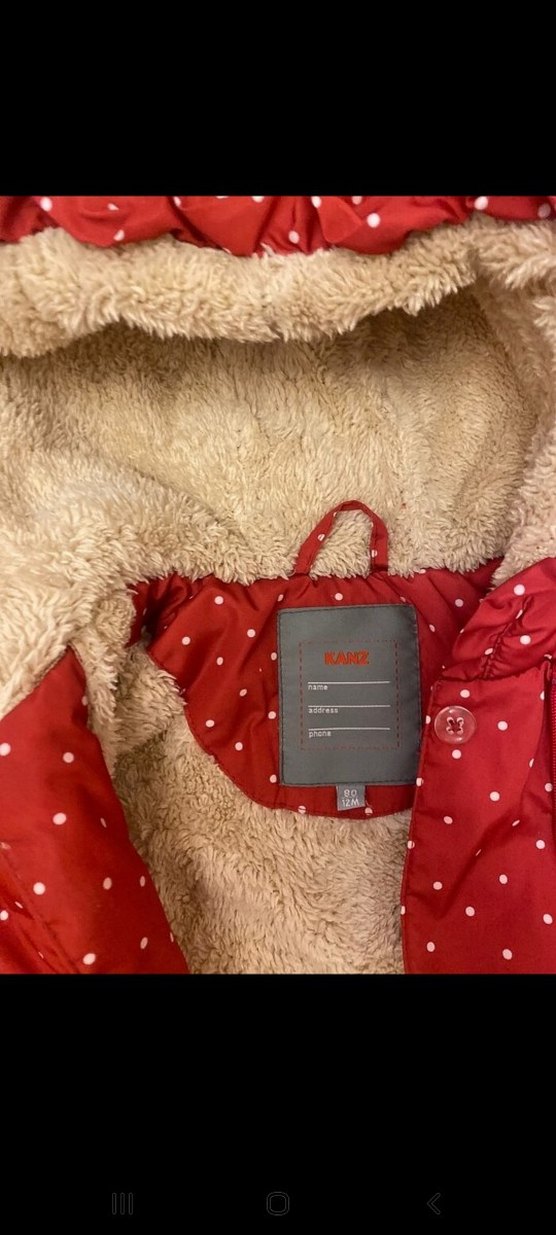 Kız Bebek Kırmızı Kürklü Tulum - Görsel 3