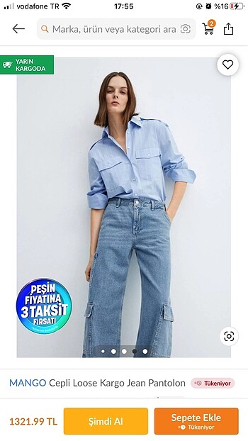 Mango Kargo jeans