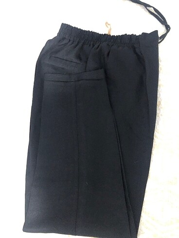 Siyah boyfret kumaş pantolon