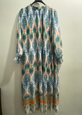 Renkli Piliseli Uzun Bohem Elbise - Görsel 2