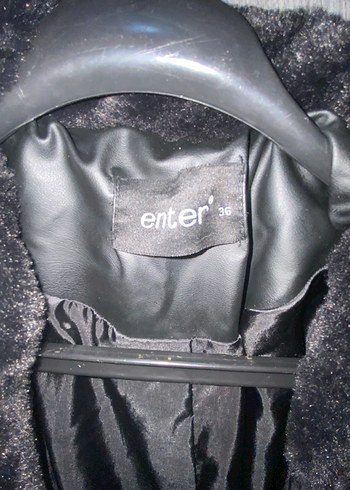 Kadın Siyah Deri Uzun Kürklü Trençkot - Görsel 7