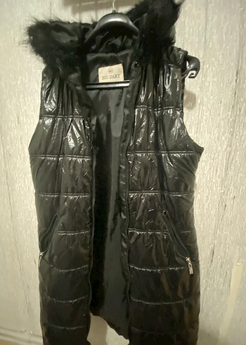 Kürklü Siyah Midi Kadın Yelek - Görsel 3