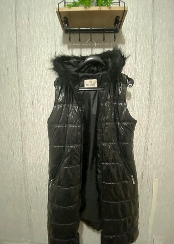 Kürklü Siyah Midi Kadın Yelek - Görsel 2