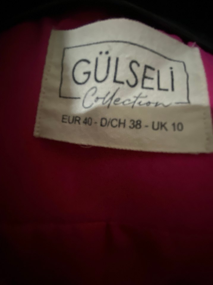 Pembe Mini Kadın Blazer Gri Detaylı - Görsel 3