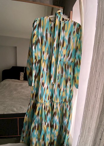 Bohem Stil Çok Renkli Uzun Elbise - Görsel 3