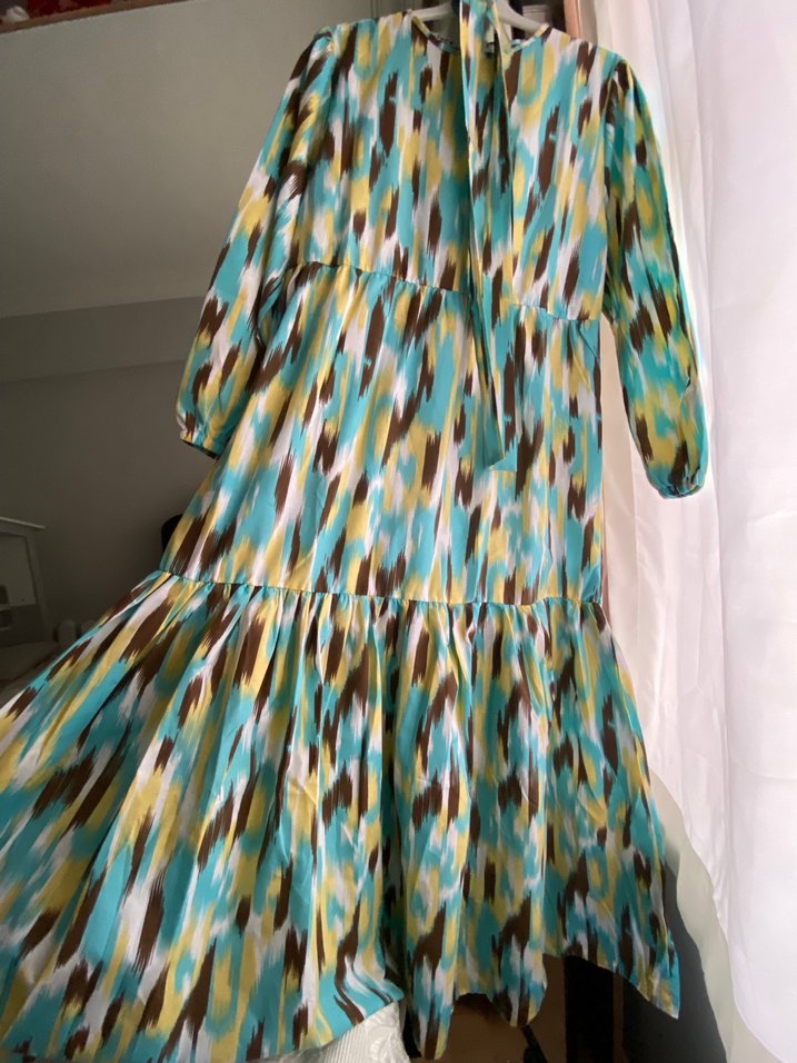 Bohem Stil Çok Renkli Uzun Elbise - Görsel 2