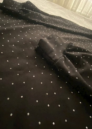 Siyah palak taşlı Uzun Kollu Salaş Tunik - Görsel 2