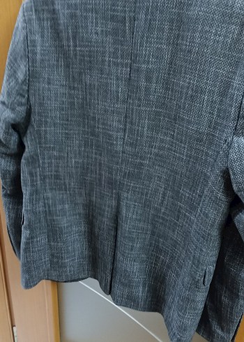 Gri Erkek Düz Desenli Ceket - Görsel 7