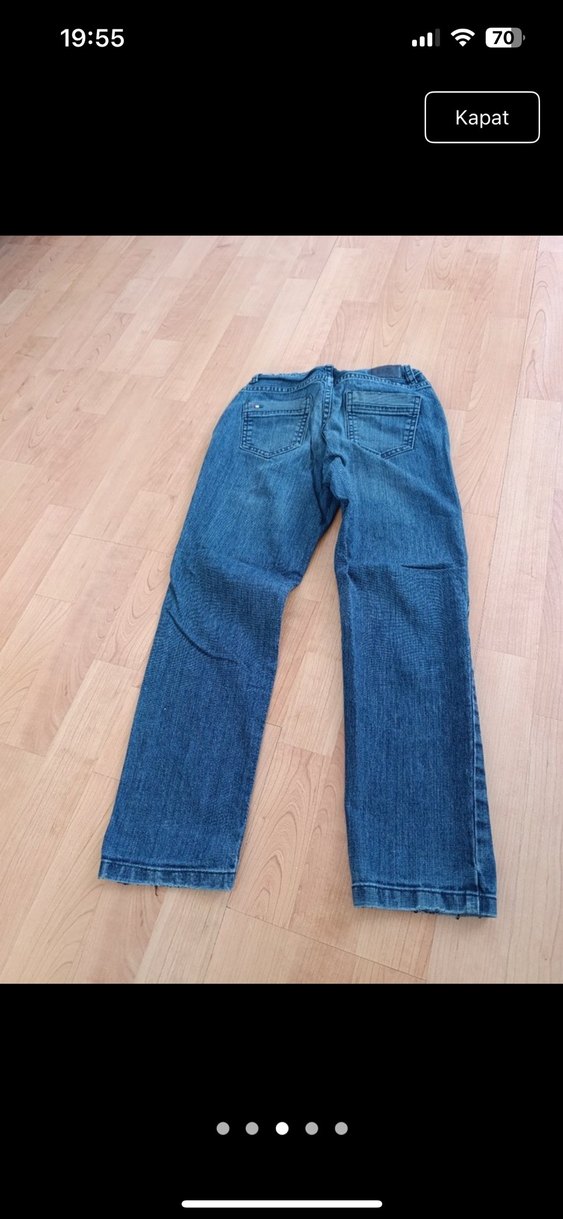 Düğmeli Mini Koyu Mavi Kadın Jean - Görsel 3