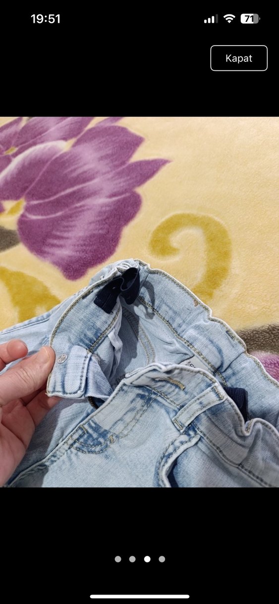Mavi Tie-Dye Kadın Denim Pantolon - Görsel 3