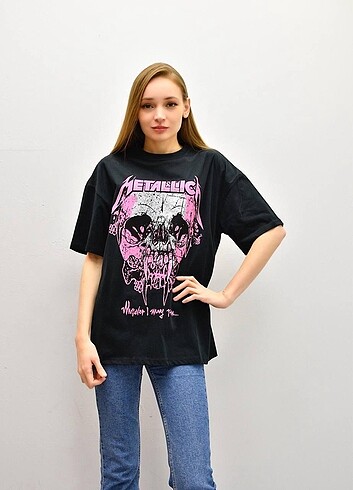 Ön Arka Baskılı Oversize T-Shirt