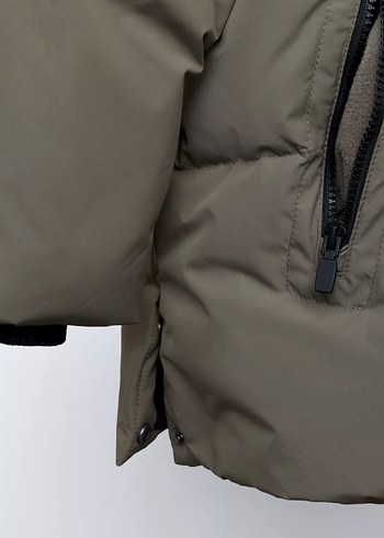 Zara Kapüşonlu kuş tüyü Bej Erkek Çocuk Şişme Mont 3 yaş 98 cm - Görsel 7