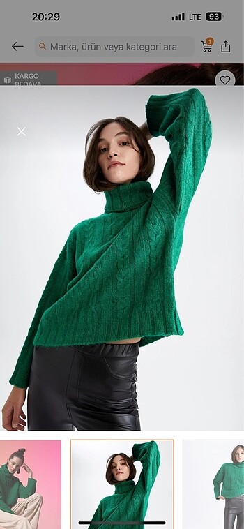 Oversize balıkçı yaka kazak