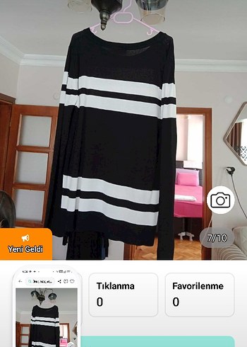 LC Waikiki Siyah Beyaz Cizgili Rahat Triko Kazak