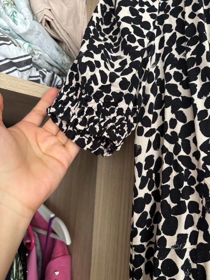 HM Kahverengi Leopar Desenli Uzun Kadın Elbise - Görsel 4