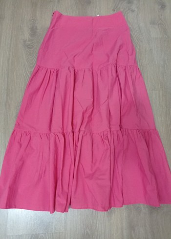 Trendyol & Milla Pembe Uzun Volanlı Kadın Etek