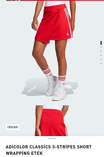36 Beden kırmızı Renk Yeni sezon Adidas Etek