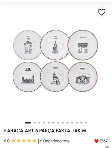 Yepyeni Karaca pasta takımı