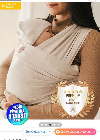 Bebek Taşıma Slingi Soft Bej - Görsel 3