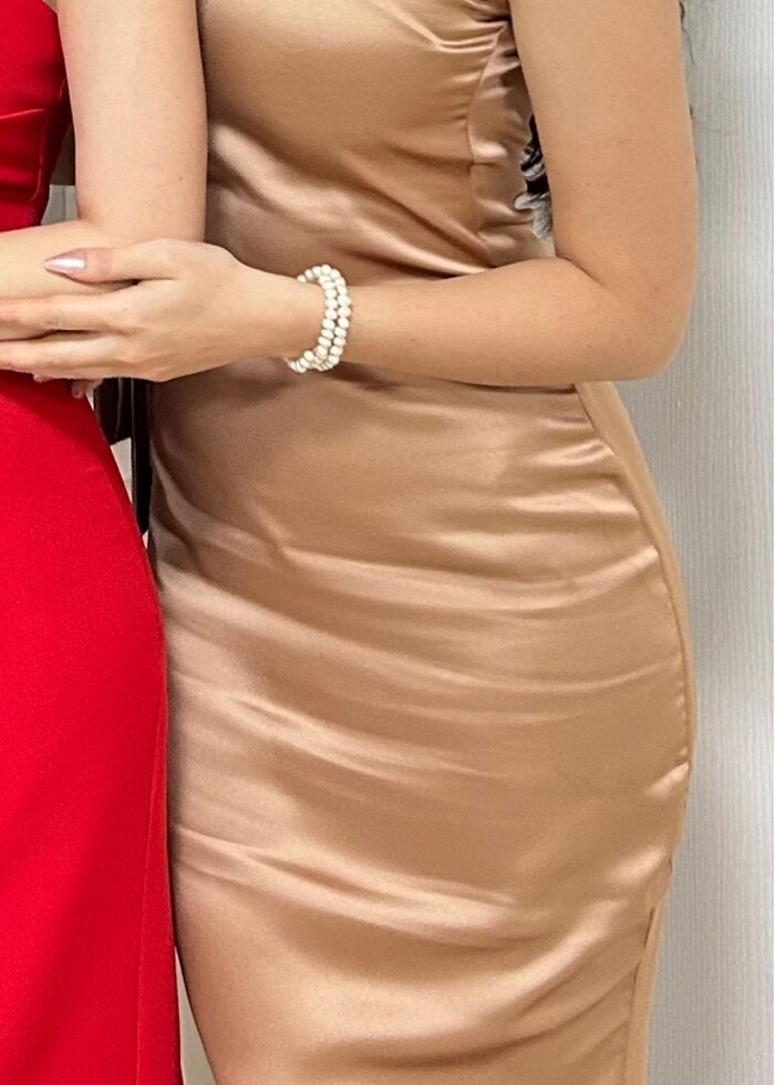 Saten balık elbise - Görsel 3