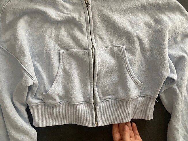 xs Beden mavi Renk hm crop hırka