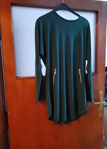 Zümrüt yesili tunik