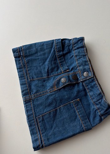 Düğmeli Lacivert Kız Kot Etek 3 yaş - Görsel 3