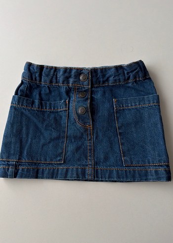 Düğmeli Lacivert Kız Kot Etek 3 yaş - Görsel 2